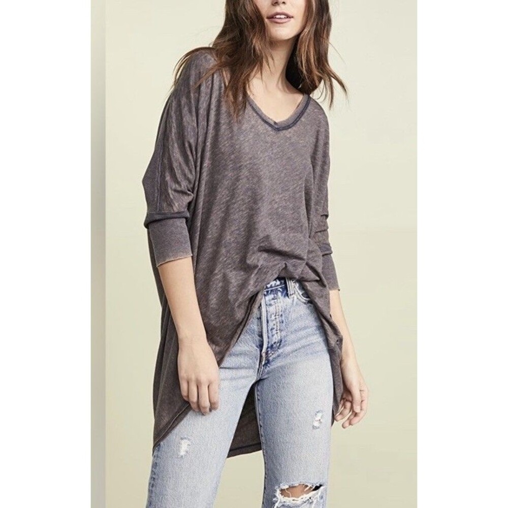 Free People We The Free Catch Waves Oversized Burnout Tee Size S Beach Coastal
